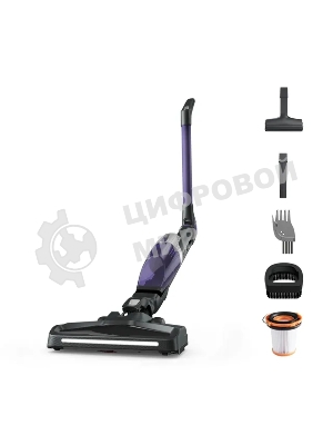 Пылесос вертикальный Tefal TY1238WO серый/фиолетовый, питание от аккумулятора, 145 Вт, уборка сухая, пылесборник 0.4 л, работа от АКБ max 40 мин.