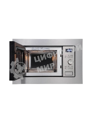 Микроволновая печь встраиваемая Evelux MW 20 X серебристый, 20 л, 700 Вт, переключатели - кнопки/поворотный механизм
