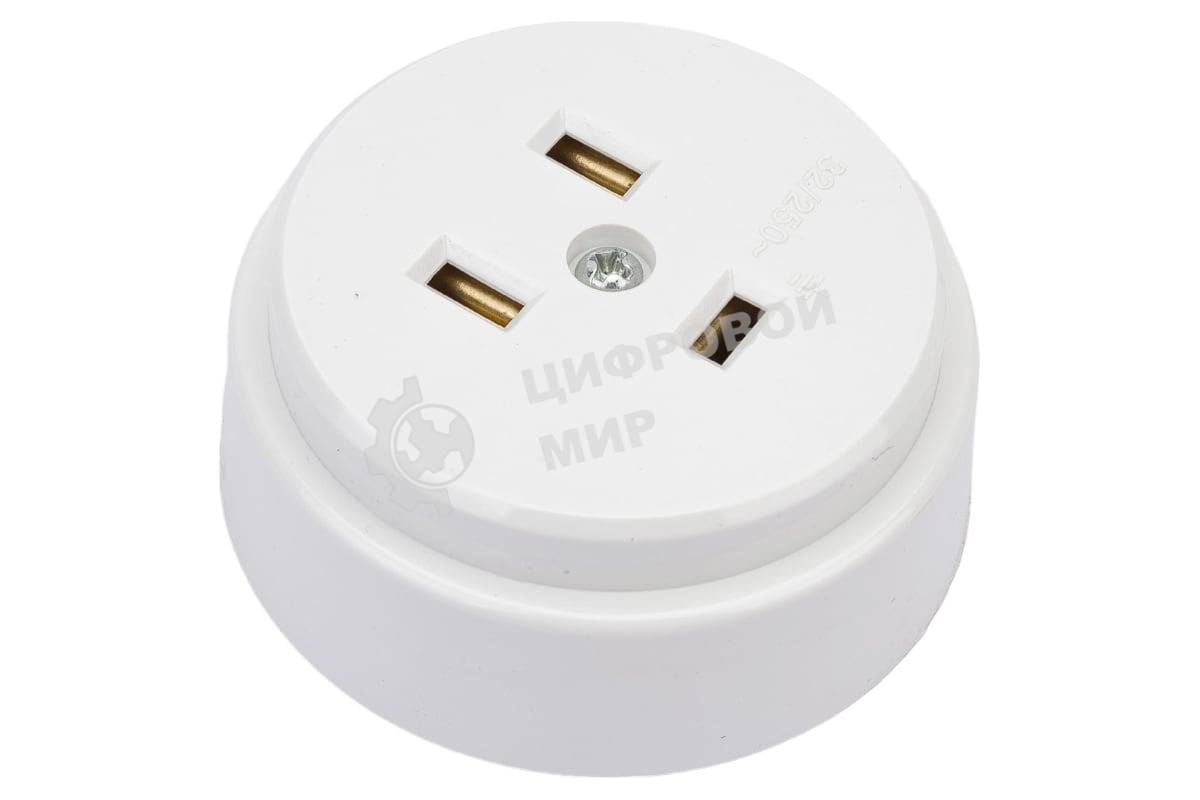 Розетка наружная разборная для плиты с заземлением 32А белая РПпл10-01-Ст