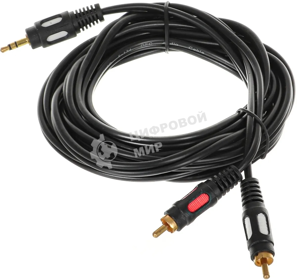 Кабель-переходник акустический Premier 5-134 Jack 3.5 (m)/2хRCA (m) 3м. позолоч.конт. черный