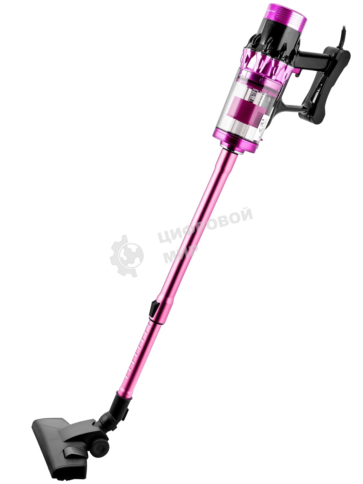 Пылесос вертикальный BRAYER BR4272 фиолетовый, питание от сети, 185 Вт, уборка сухая, пылесборник 0,8 л