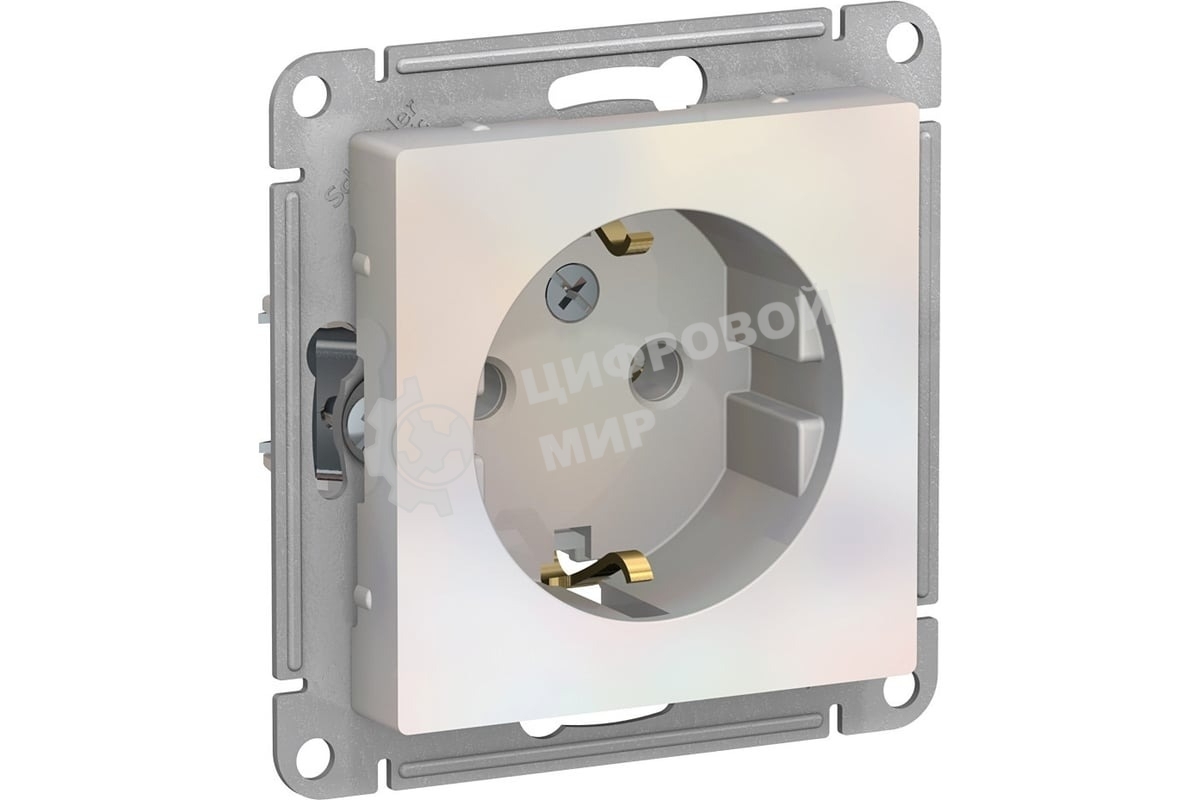 Механизм розетки 1-м СП AtlasDesign с заземл. 16А жемчуг SchE ATN000443