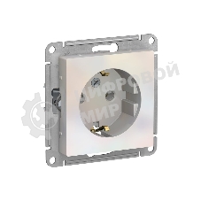 Механизм розетки 1-м СП AtlasDesign с заземл. 16А жемчуг SchE ATN000443