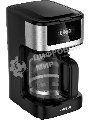 Кофеварка капельная Hyundai HYD-1212 черный/серебристый, исп. кофе - молотый, 1.8 л, 900 Вт.