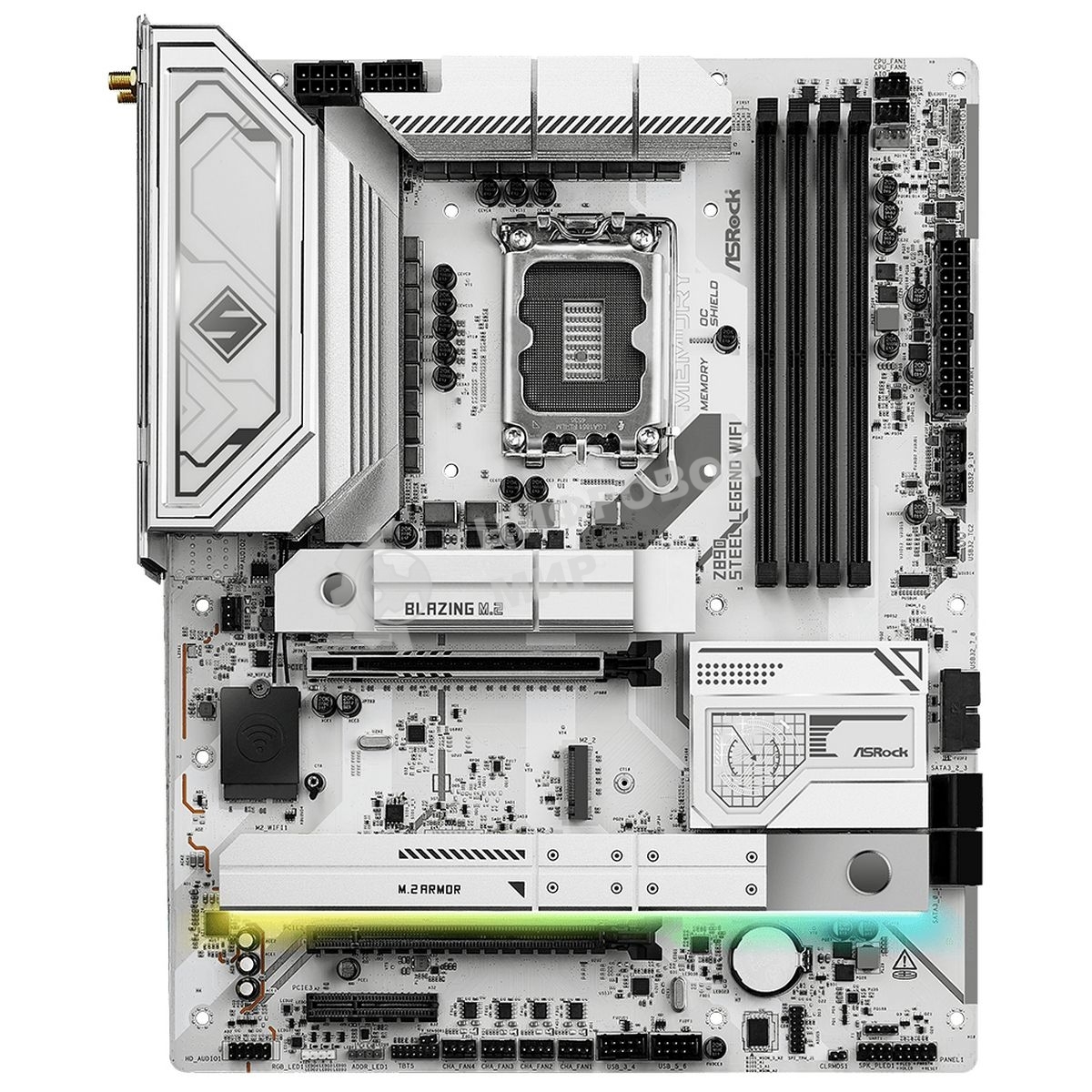 Материнская плата ASRock Z890 Steel Legend WiFi, Intel Z890, 4x4x M.2, 2x PCI-E x16, 1x PCI-E x4, 1x D-Sub нет, 1x HDMI есть, 1x DVI нет, 1x DP нет, 1x 2.5Gb LAN, Wi-Fi 802.11be, BT есть, 2x USB-C. 2x USB 2.0, 4x USB 3.2 Gen1, 2x USB 3.2 Gen2, 7.1, ATX