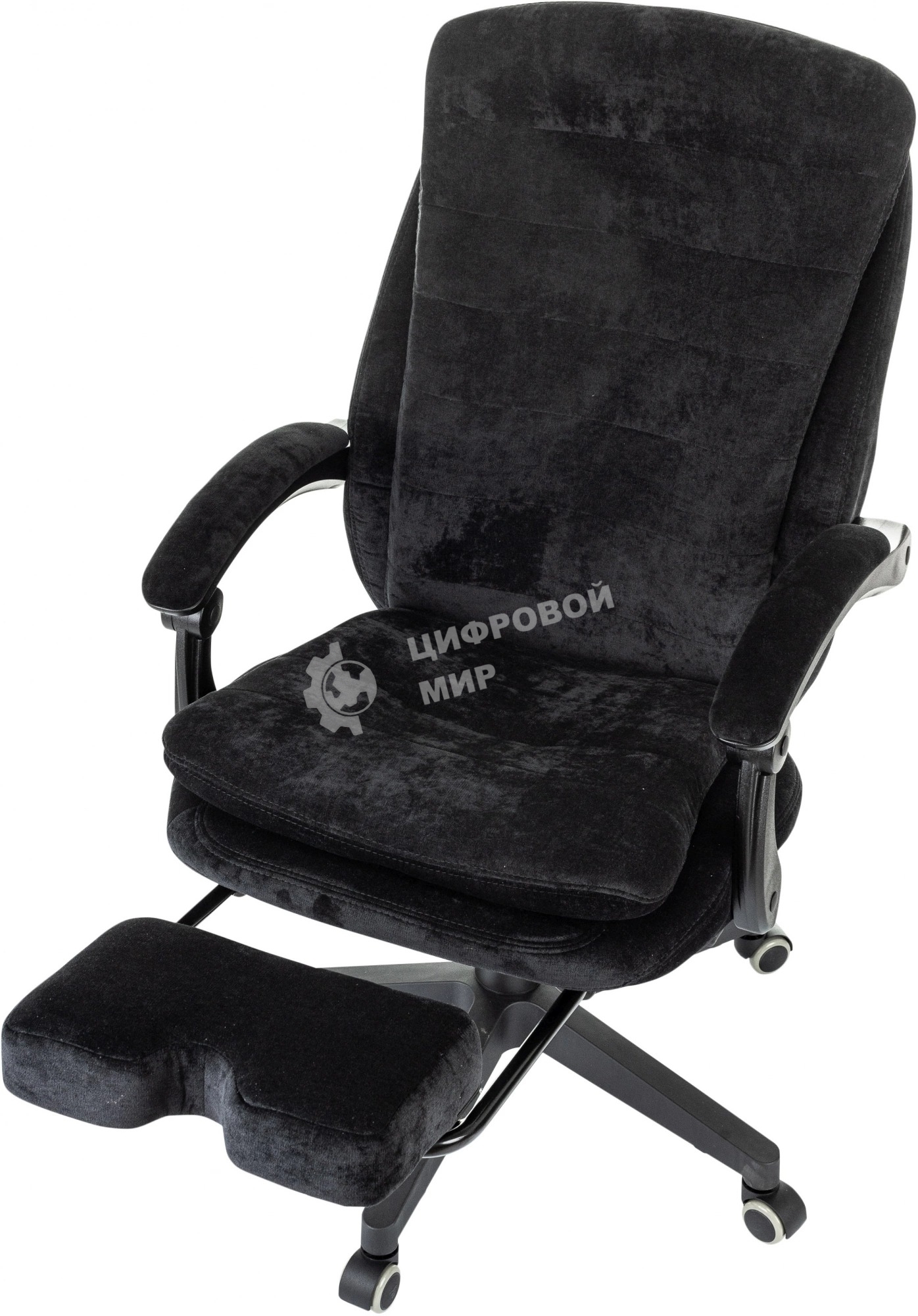 Кресло руководителя Бюрократ T-9950MSG-F Fabric черный Light-20, крестов. пластик, подст. для ног