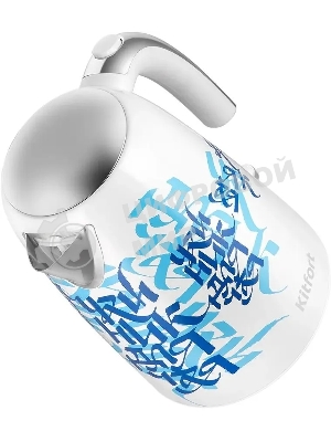 Чайник электрический Kitfort КТ-6772 1.7 л, 2200 Вт, белый/синий корпус: металл/пластик