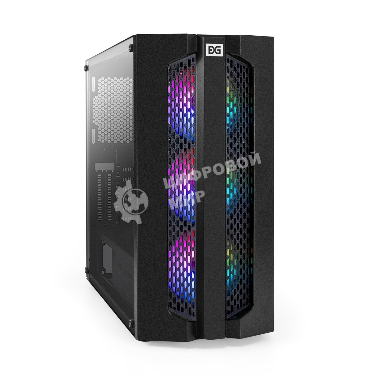 Компьютерный корпус Miditower ExeGate EVO-9205-NPX700 (ATX, БП 700NPX с вент. 12 см, с окном, 1*USB+1*USB 3.0, аудио, 3 вент. 12см с RGb подсветкой)