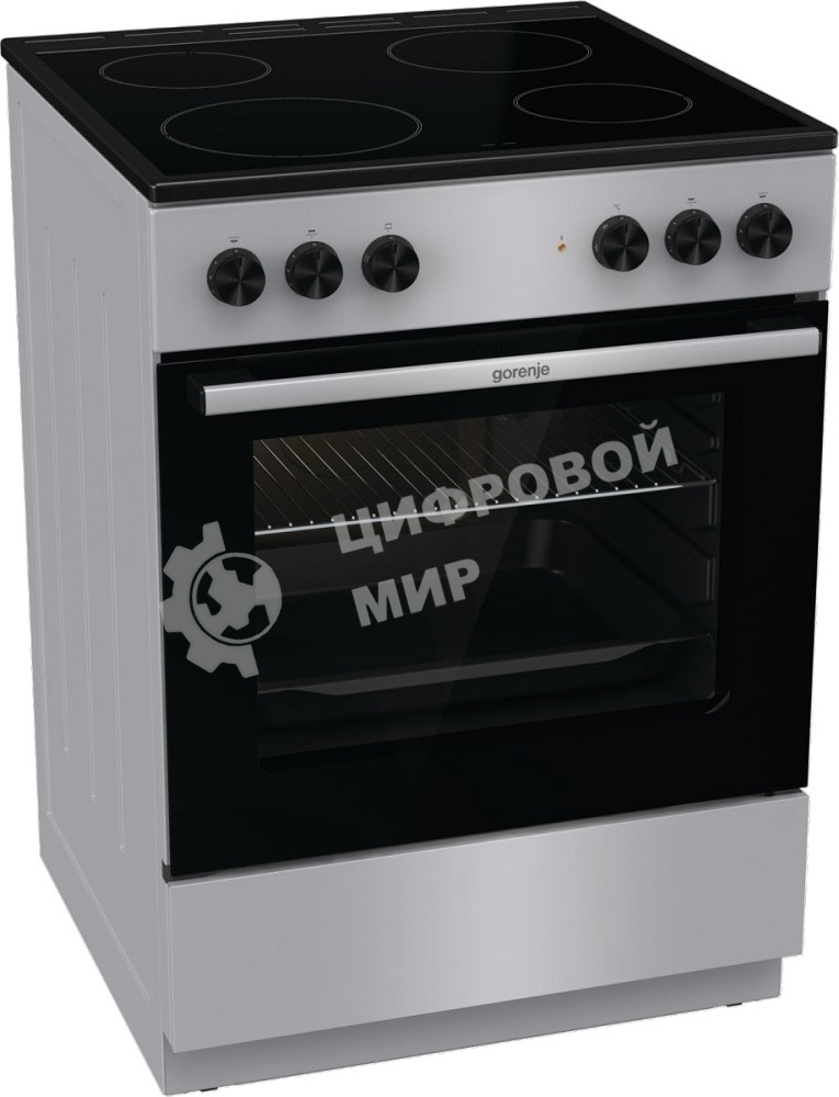Плита электрическая Gorenje GEC6A11SG серый, конфорок 4 электрических, духовка 65 л, 60 см x 85 см x 60 см