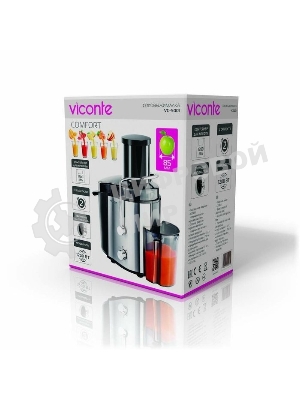 Соковыжималка Viconte VC-5001 серебристый/чёрный, центробежная, 1200 Вт, 750 мл, механическое