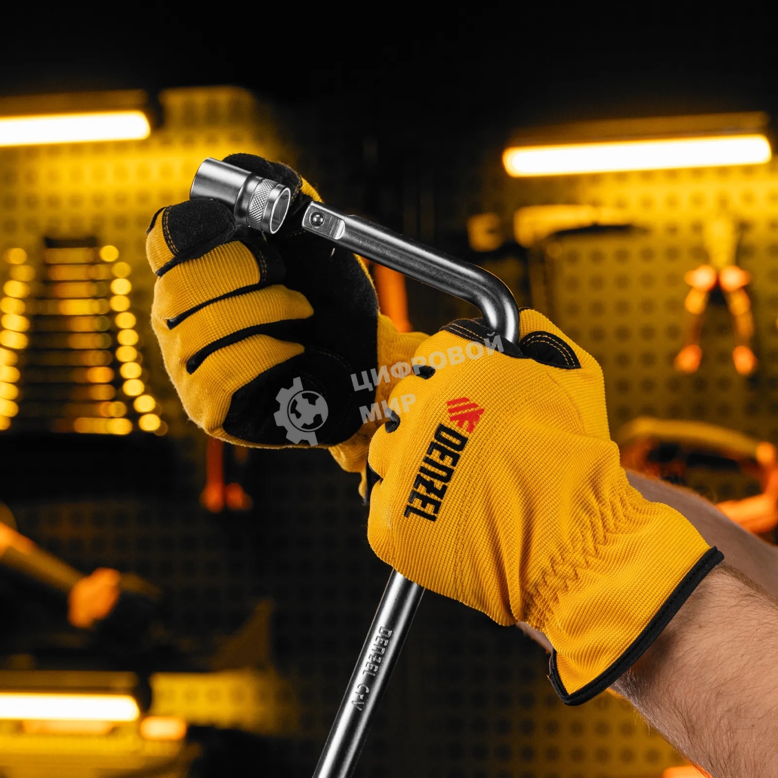 Вороток Г-образный Denzel 375x100 мм, квадрат 1/2