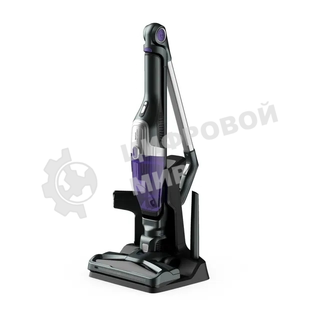 Пылесос вертикальный Tefal TY1238WO серый/фиолетовый, питание от аккумулятора, 145 Вт, уборка сухая, пылесборник 0.4 л, работа от АКБ max 40 мин.