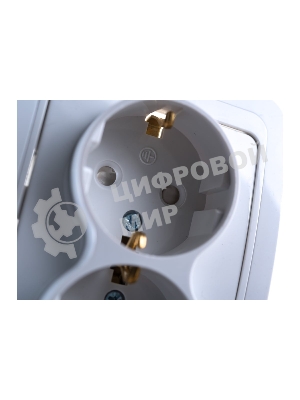 Розетка 2-м CLASSICO защ. шторки с заземл. 2128x белый ASD/IN HOME 4690612000985