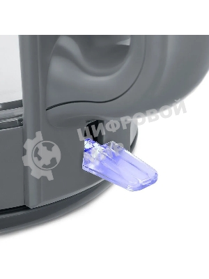 Чайник электрический Kitfort КТ-6762 3 л, 2000 Вт, серый/серебристый корпус: стекло/металл/пластик