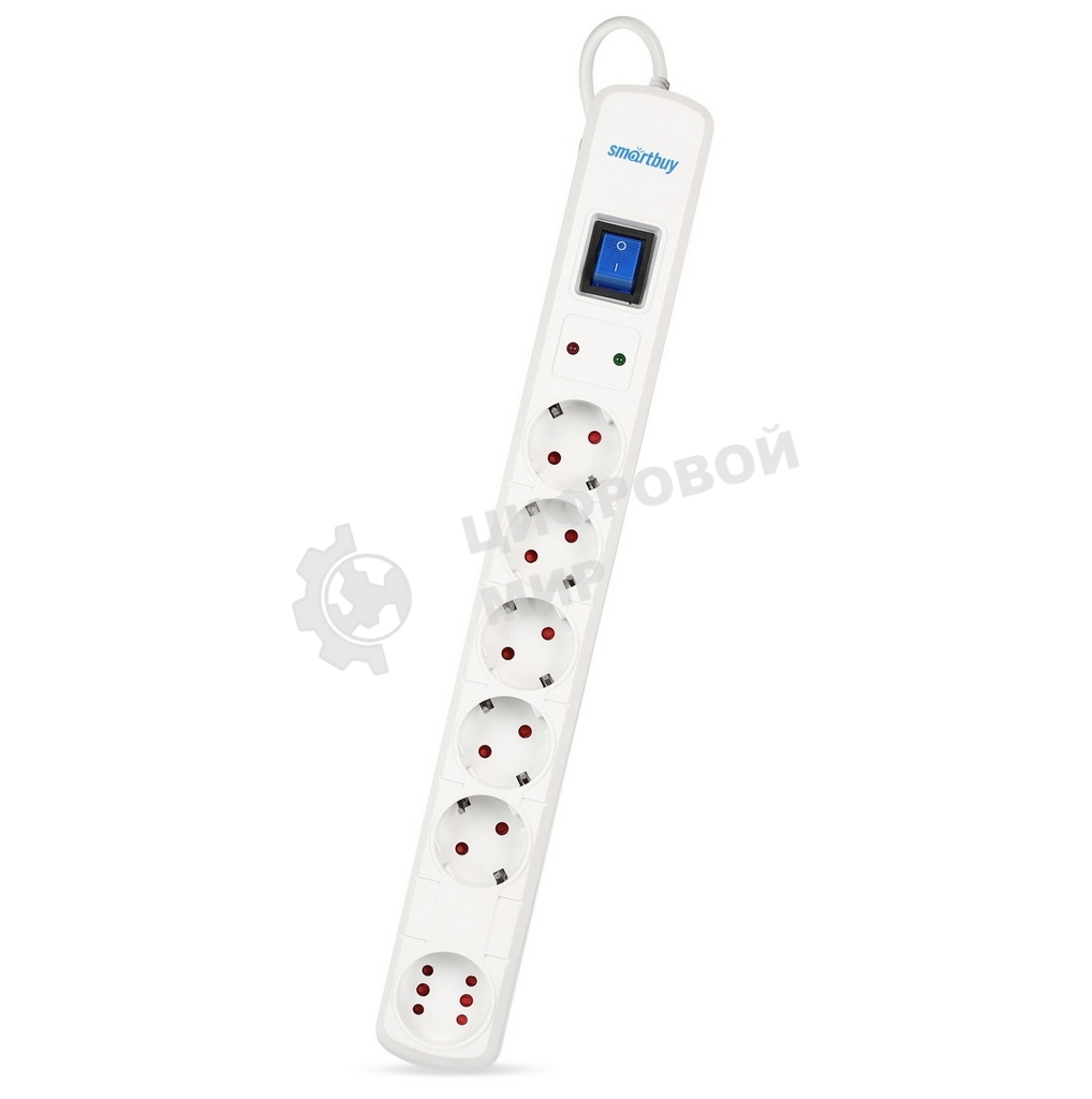 Сетевой фильтр Smartbuy (SBSP-50W-Pro) - 6 роз х 5,0 м - белый