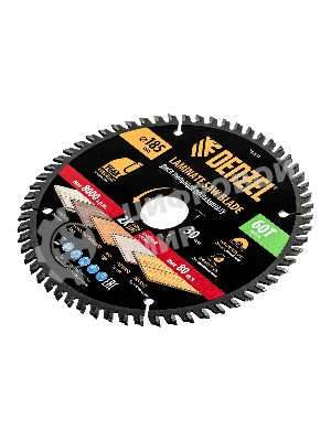 Пильный диск по ламинату Denzel ф185 х 30 мм, 60 зубьев