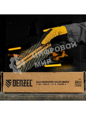 Гвозди Denzel для пнев. нейлера (крашен.), длина - 75 мм, диам. - 3,05 мм, 2000 шт.