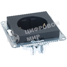 Механизм розетки 1-м СП AtlasDesign с заземл. 16А карбон SchE ATN001043