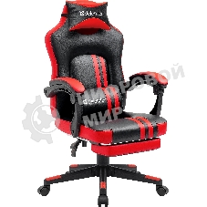 Кресло Defender DIABLO BLACK/RED черный/красный, экокожа, подставка для ног