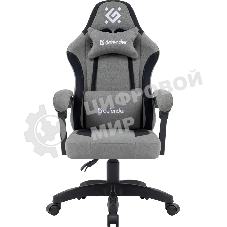 Кресло игровое Defender Lumen на колесиках, ткань, серый/черный