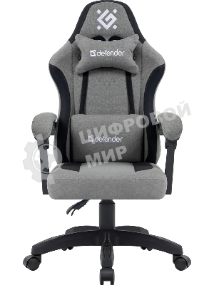 Кресло игровое Defender Lumen на колесиках, ткань, серый/черный