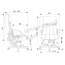 Кресло руководителя Бюрократ T-9932Walnut черный, эко.кожа, крестов. металл/дерево