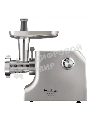 Мясорубка электрическая Moulinex ME858D32 серебристый, 2100 Вт, 5.5 кг/мин, реверс, защита от перегрузки, насадки - 8