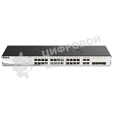Коммутатор D-Link DGS-1210-28/F3A, 24×1 Гбит/с + 4×1 Гбит/с Combo, настраиваемый