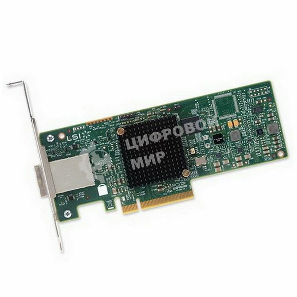 HBA-адаптер Broadcom 9300-8E SGL (LSI00343/H5-25460-00/H3-25460-00H) PCIe 3.0 x8 LP, SAS/SATA 12G HBA, 8port(2*ext SFF8644), 3008 IOC RTL 5