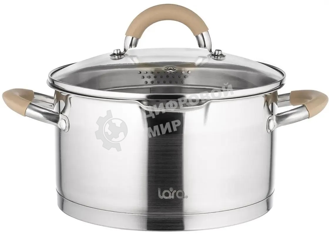 Кастрюля Lara LR02-343 Берлин 4,4 л 22x12 см нержавеющая сталь, с крышкой