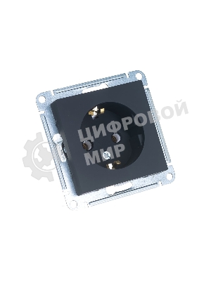 Механизм розетки 1-м СП AtlasDesign с заземл. 16А карбон SchE ATN001043