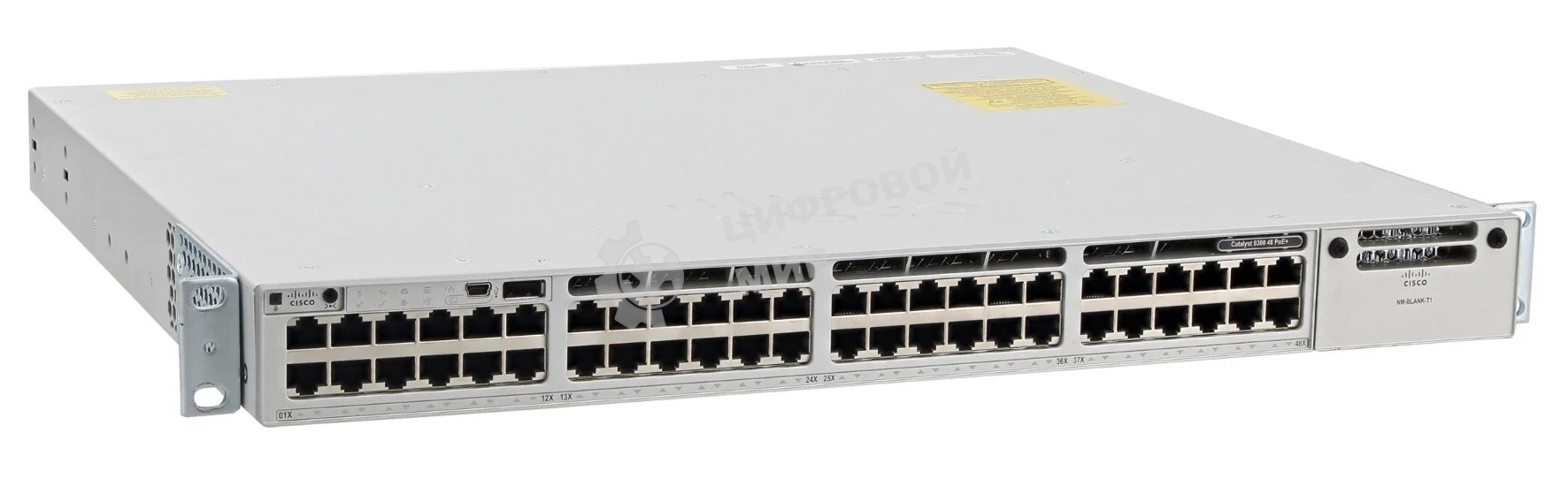 Коммутатор Cisco Catalyst 9300 C9300-48P-E, 48×1 Гбит/с PoE+ + 4×10 Гбит/с SFP+, управляемый