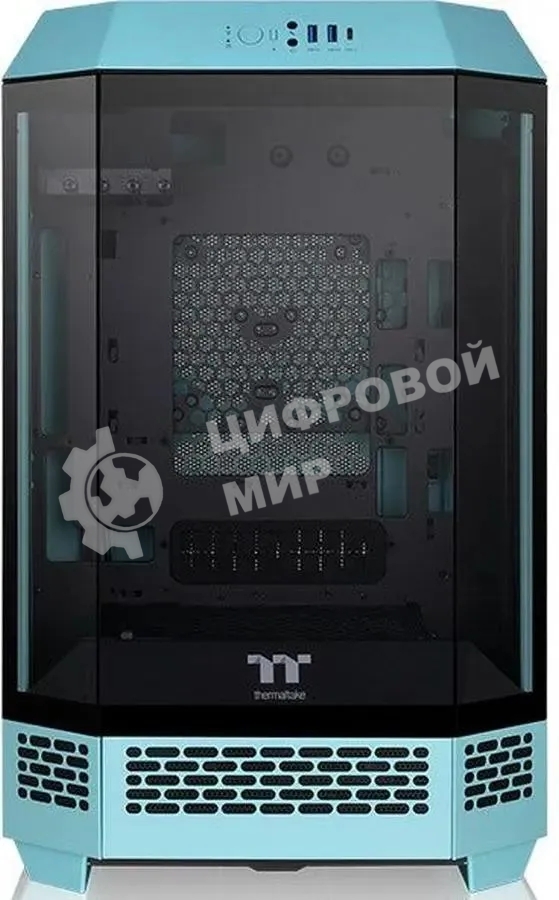 Компьютерный корпус Thermaltake The Tower 300 Turquoise голубой без БП miniITX 7x120мм 5x140мм 2xUSB 3.0 audio bott PSU