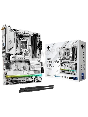 Материнская плата ASRock Z890 Steel Legend WiFi, Intel Z890, 4x4x M.2, 2x PCI-E x16, 1x PCI-E x4, 1x D-Sub нет, 1x HDMI есть, 1x DVI нет, 1x DP нет, 1x 2.5Gb LAN, Wi-Fi 802.11be, BT есть, 2x USB-C. 2x USB 2.0, 4x USB 3.2 Gen1, 2x USB 3.2 Gen2, 7.1, ATX