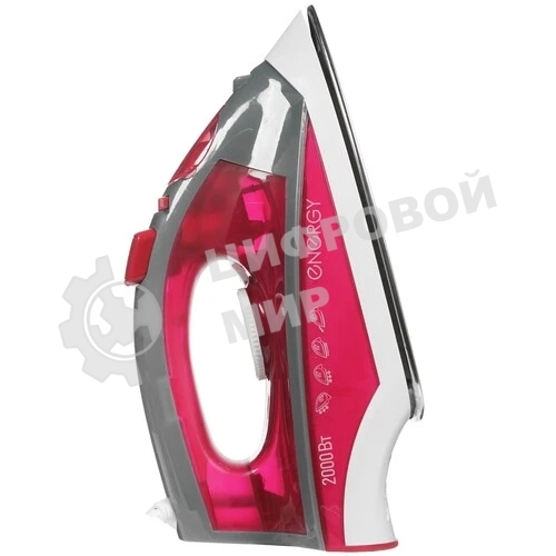 Утюг Energy EN-328 бордовый, 2000 Вт, стальная подошва (270053)