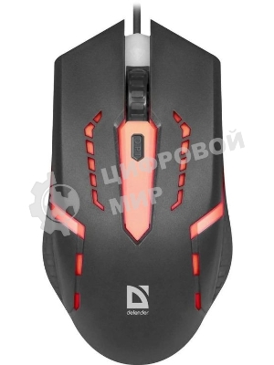 Мышь проводная Defender Flash MB-600L черный, 1200 dpi, USB, кнопки - 4