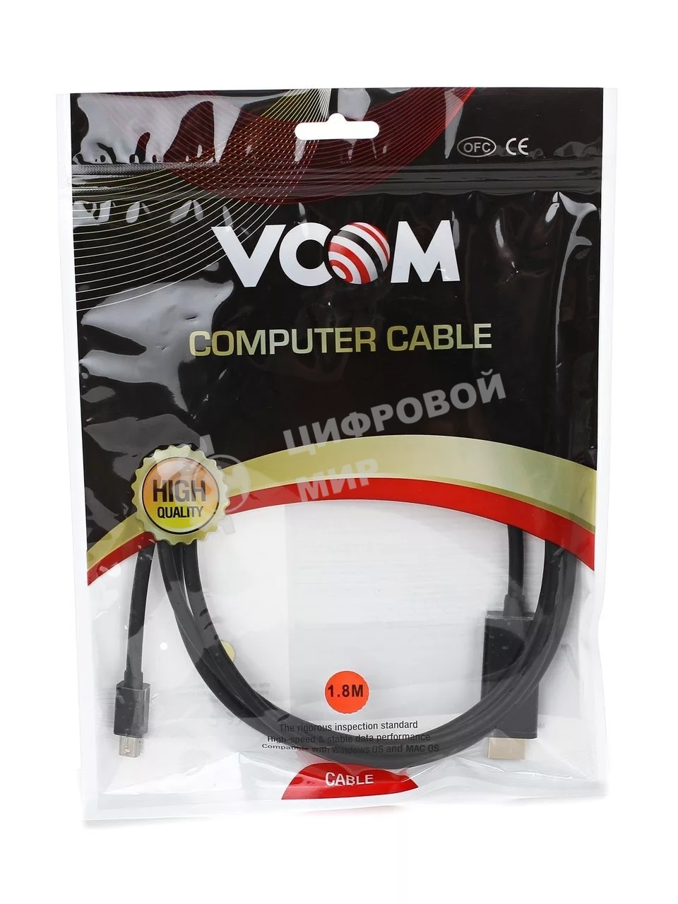 Кабель-переходник Mini DP M to HDMI M 1,5 м VCOM (CG695)