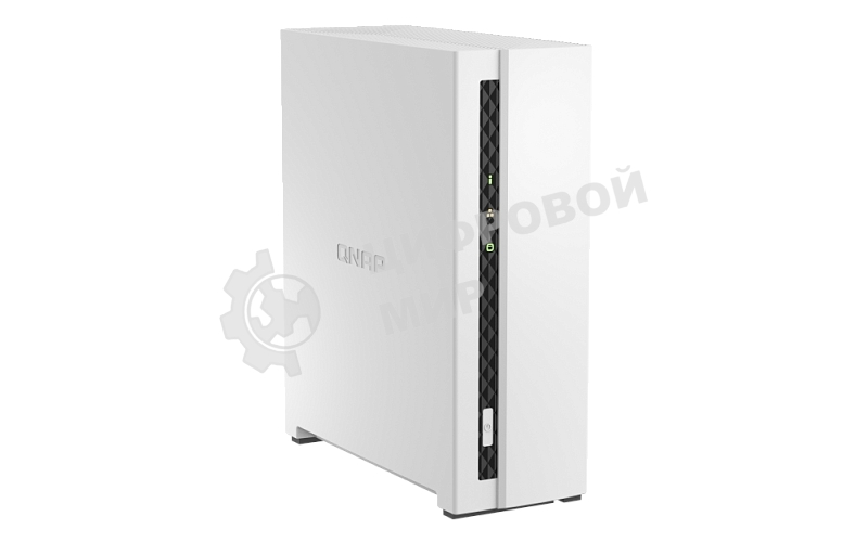 Сетевое хранилище SMB QNAP TS-133 NAS 1 HDD tray. ARM 4-core Cortex-A55 1.8GHz, ram 2 Gb (max), 1x1GbE, 1xUSB 2.0 port,1xUSB 3.2 Gen 1