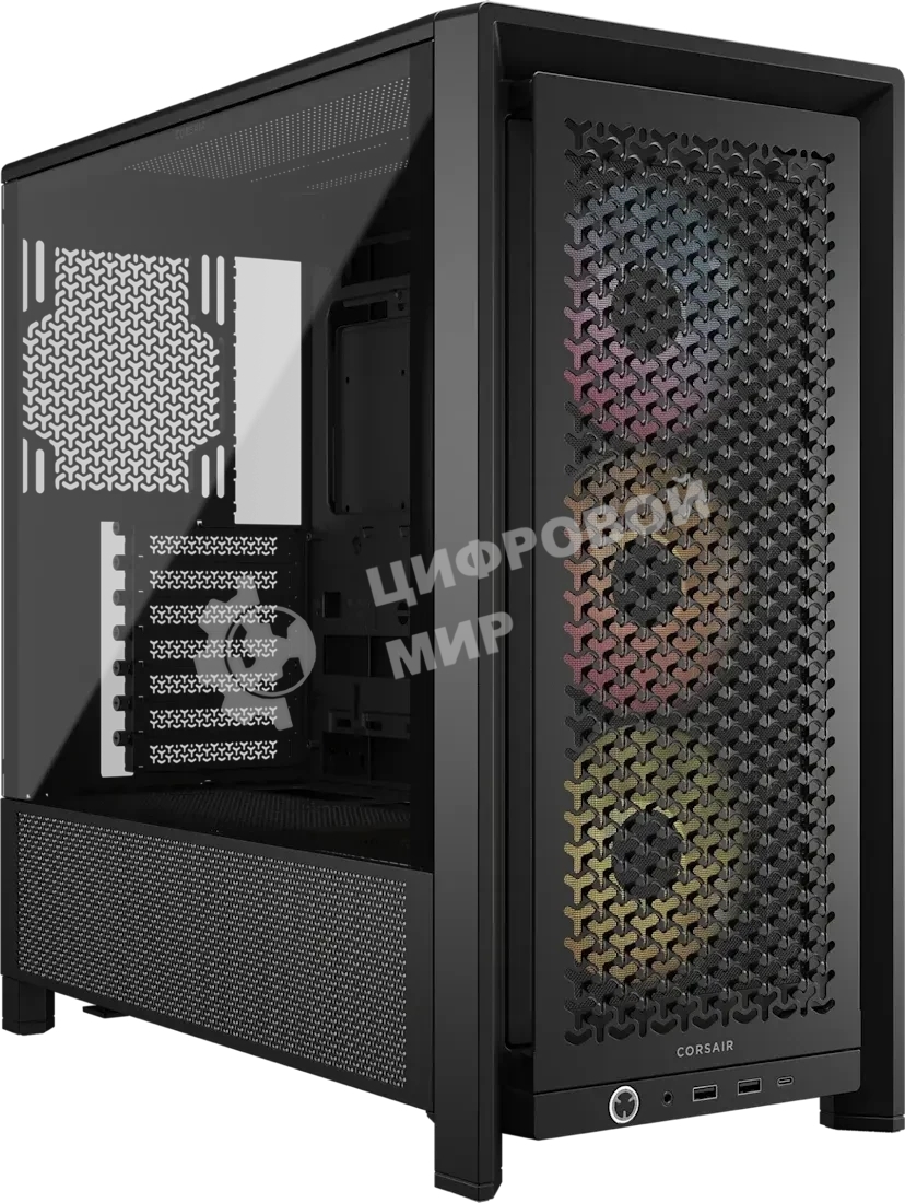 Корпус Corsair Frame 4000D RS ARGB Black, Midi-Tower, чёрный, 3 x 120 мм