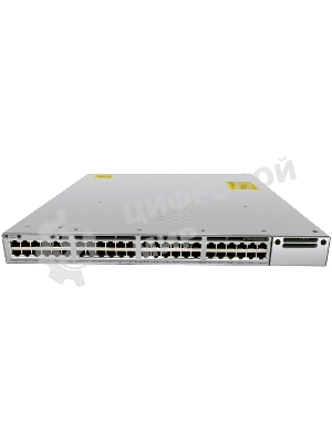 Коммутатор Cisco Catalyst 9300 C9300-48P-E, 48×1 Гбит/с PoE+ + 4×10 Гбит/с SFP+, управляемый