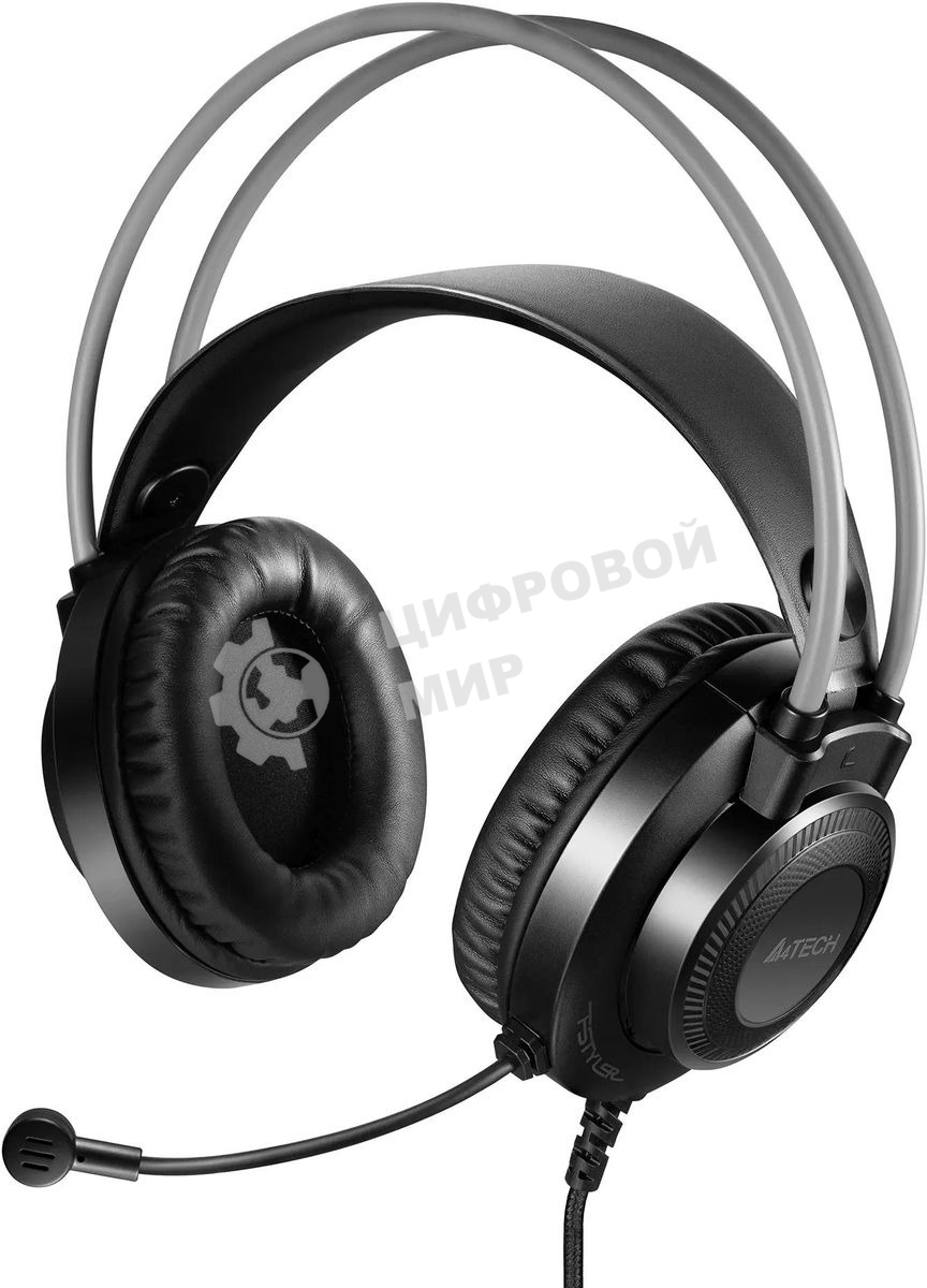 Гарнитура проводная с микрофоном A4Tech Fstyler FH200U серый 2м накладные USB оголовье (FH200U GREY)