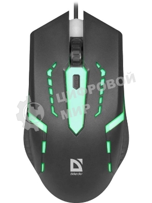 Мышь проводная Defender Flash MB-600L черный, 1200 dpi, USB, кнопки - 4