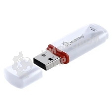 Флешка USB SmartBuy Crown white (SB32GbCRW-W), 32Gb, USB 2.0, R/W 15/5, белый/красный
