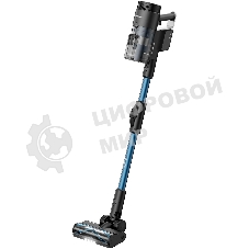 Пылесос вертикальный Grundig VCP 9330 черный/синий, питание от аккумулятора, 150 Вт, уборка сухая, пылесборник 0.5 л