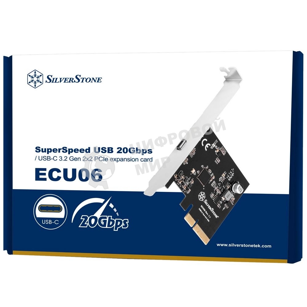 Контроллер Silverstone G56ECU060000010 SuperSpeed USB 20Gbps/USB-C 3.2 Gen 2x2 PCIe expansion card