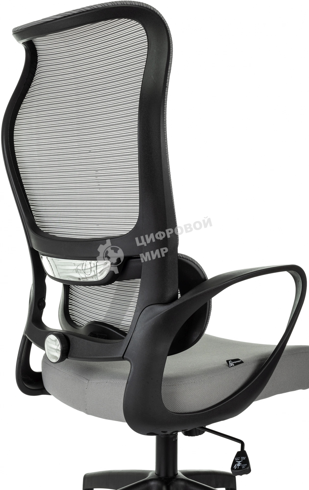 Кресло руководителя Бюрократ Sigma 2 серый, сетка/ткань, крестов. пластик