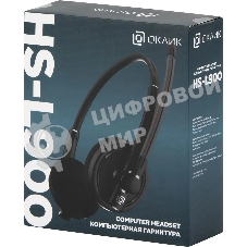 Наушники с микрофоном Oklick/Оклик HS-L900 черный 1.8м накладные оголовье