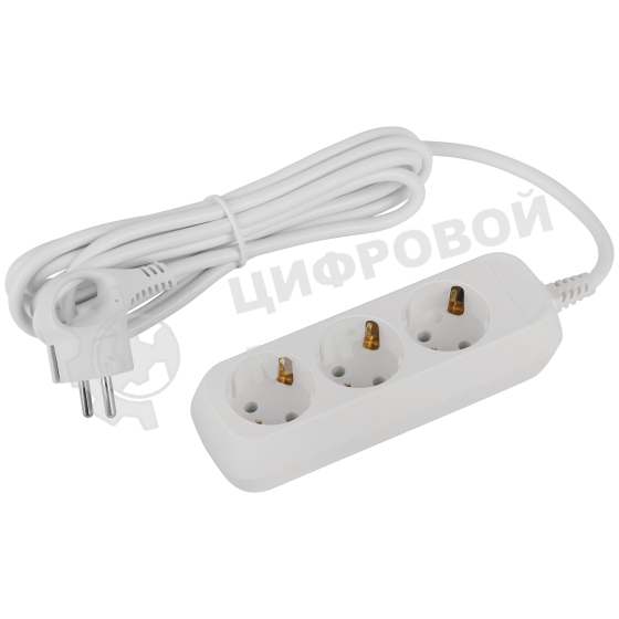 Удлинитель электрический ЭРА UDL-16-330-E Greenline 3 розетки с заземлением 3м ПВС 3x1мм2