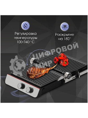 Гриль электрический Zigmund & Shtain ZEG-926 черный/серебристый, 2000 Вт