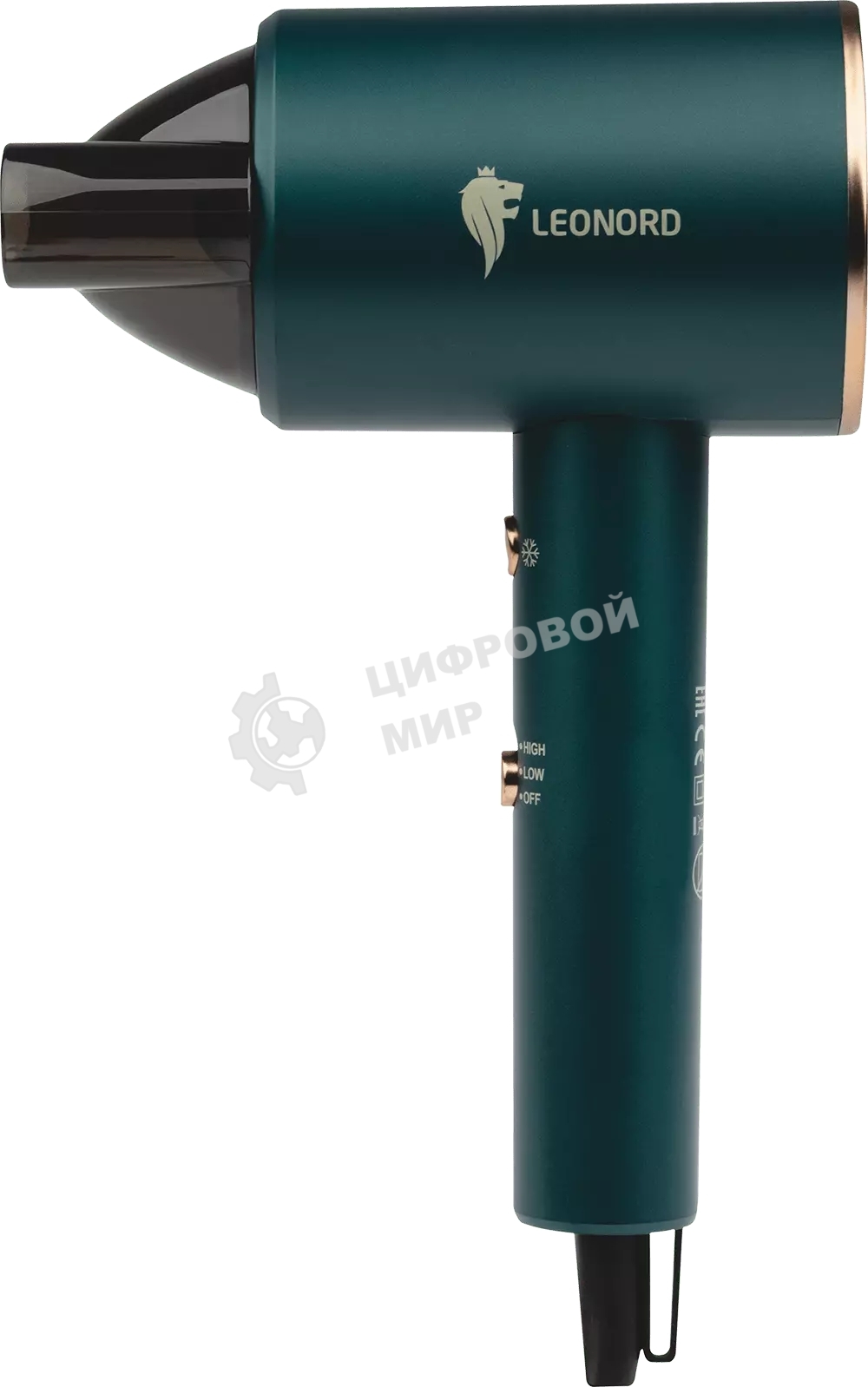 Фен LEONORD LE-1208 зеленый, 1800 Вт, компактный